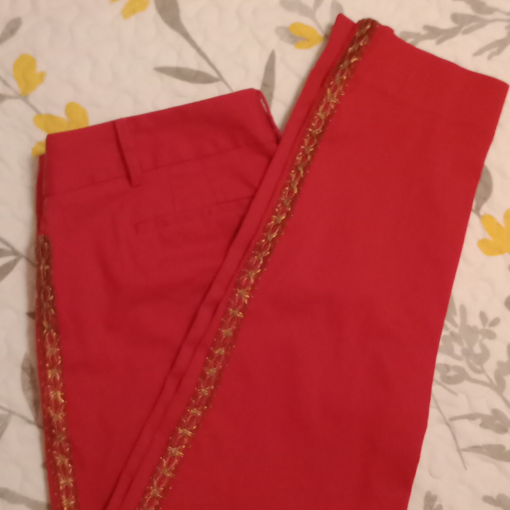 Talbot's Size 10 Red Hampshire Ankle Slacks